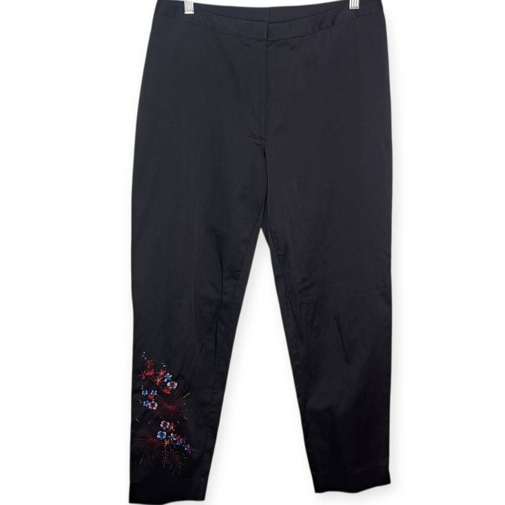 Express World Brand Women's Vintage 90s Floral Embroidered Trousers size 9/10